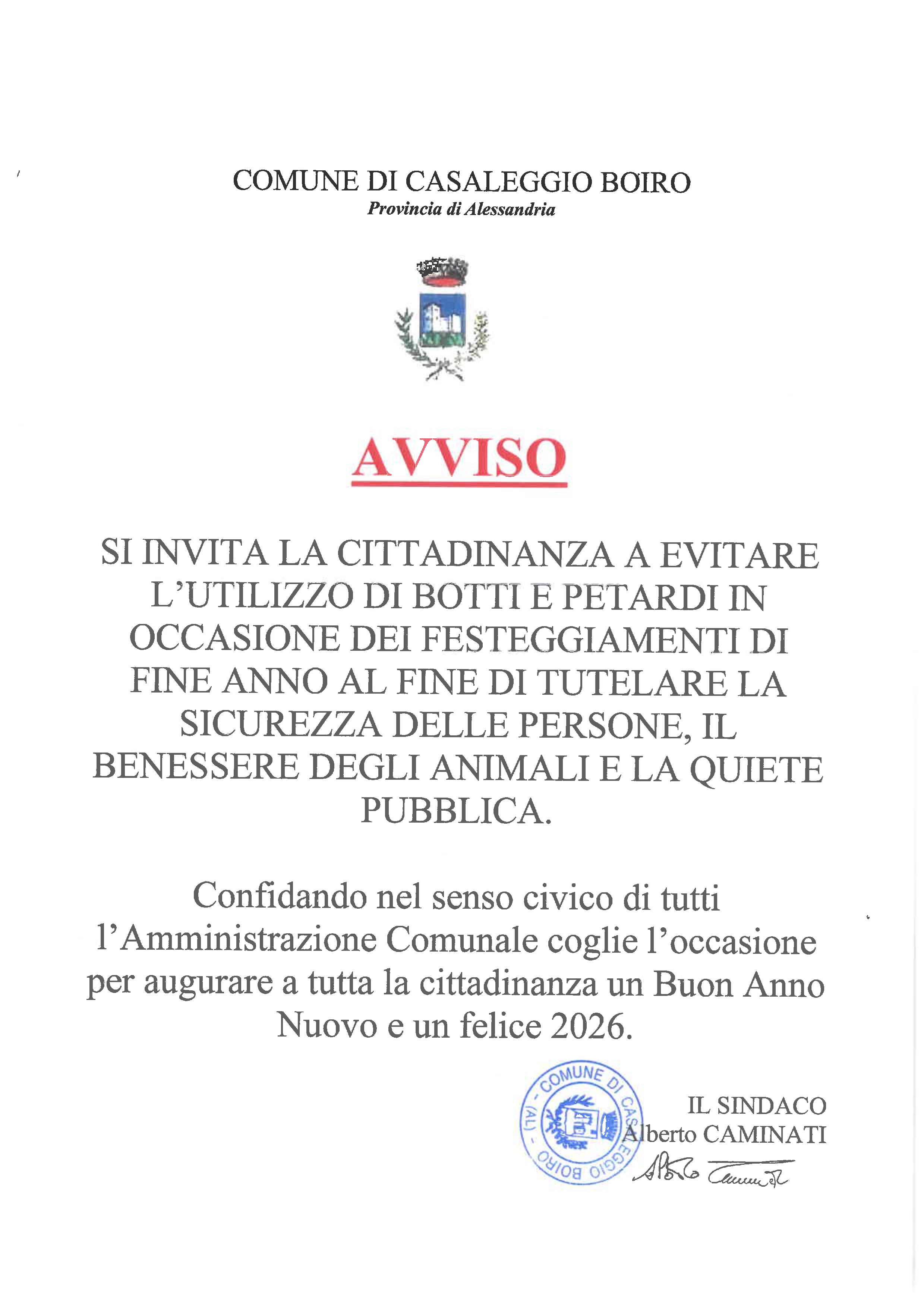 avviso alla cittadinanza